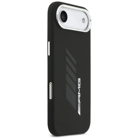 Etui AMG Silicone Oversize Rhombs MagSafe na iPhone Air - czarne Mercedes