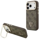 Etui Guess 4G PU Triangle Logo & Stand Camera Magsafe na iPhone 17 Pro - brązowe Guess