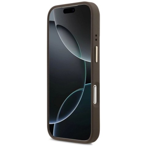 Etui Guess 4G PU Triangle Logo & Stand Camera Magsafe na iPhone 17 Pro - brązowe Guess