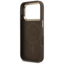 Etui Guess 4G PU Triangle Logo & Stand Camera Magsafe na iPhone 17 Pro - brązowe Guess
