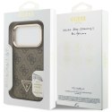 Etui Guess 4G PU Triangle Logo & Stand Camera Magsafe na iPhone 17 Pro - brązowe Guess
