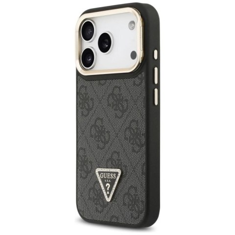 Etui Guess 4G PU Triangle Logo & Stand Camera Magsafe na iPhone 17 Pro - czarne Guess