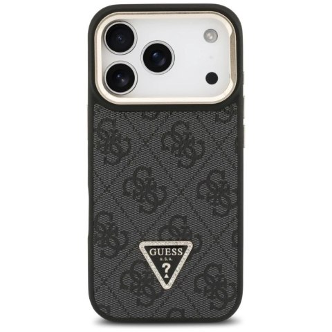 Etui Guess 4G PU Triangle Logo & Stand Camera Magsafe na iPhone 17 Pro - czarne Guess