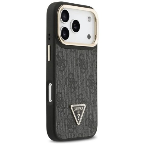 Etui Guess 4G PU Triangle Logo & Stand Camera Magsafe na iPhone 17 Pro - czarne Guess