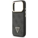 Etui Guess 4G PU Triangle Logo & Stand Camera Magsafe na iPhone 17 Pro - czarne Guess