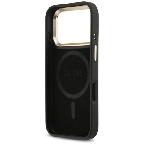 Etui Guess 4G PU Triangle Logo & Stand Camera Magsafe na iPhone 17 Pro - czarne Guess