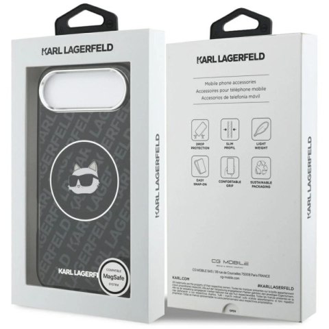 Etui Karl Lagerfeld IML Choupette Head Logo MagSafe na iPhone Air - czarne Karl Lagerfeld