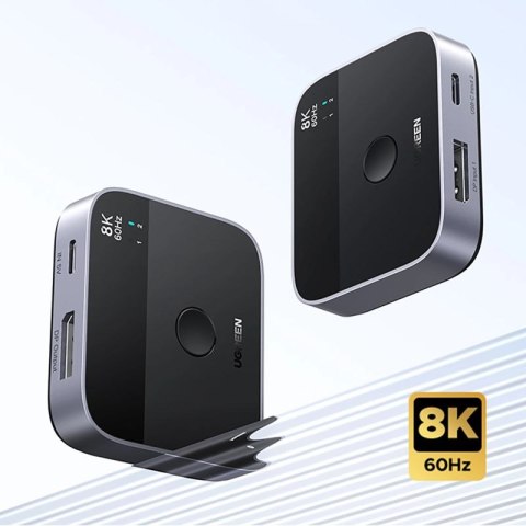 Switch Ugreen DisplayPort/USB-C do USB-C - szary UGREEN