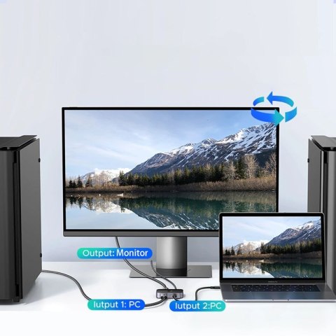 Switch Ugreen DisplayPort/USB-C do USB-C - szary UGREEN