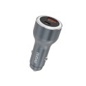Ładowarka samochodowa Dudao R4Ultra 120W Power Delivery Quick Charge LED USB-A USB-C - szary Dudao
