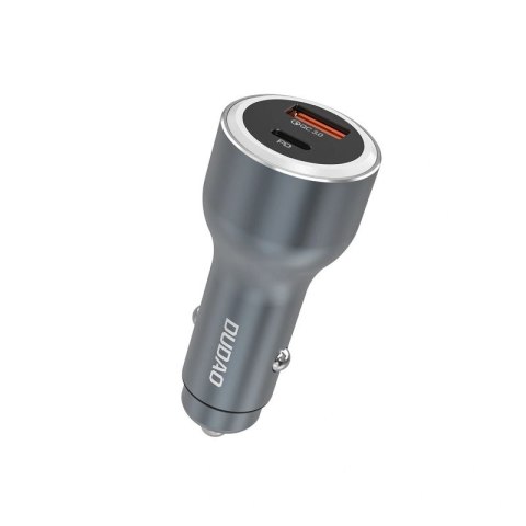 Ładowarka samochodowa Dudao R4Ultra 120W Power Delivery Quick Charge LED USB-A USB-C - szary Dudao