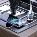 Ładowarka samochodowa Dudao R4Ultra 120W Power Delivery Quick Charge LED USB-A USB-C - szary Dudao