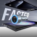Ładowarka samochodowa Dudao R4Ultra 120W Power Delivery Quick Charge LED USB-A USB-C - szary Dudao