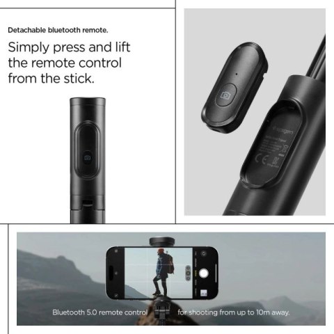 Selfie stick Spigen S541W Bluetooth - czarny Spigen