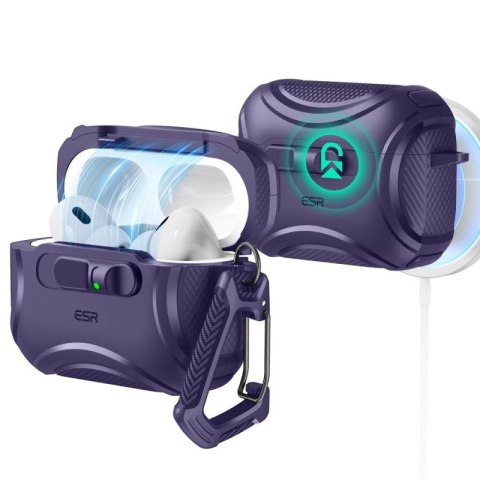 Etui ESR Cyber FlickLock MagSafe na AirPods Pro 3 - fioletowe ESR