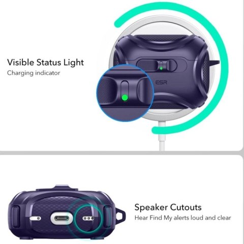 Etui ESR Cyber FlickLock MagSafe na AirPods Pro 3 - fioletowe ESR
