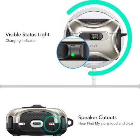 Etui ESR Cyber FlickLock MagSafe na AirPods Pro 3 - srebrne ESR