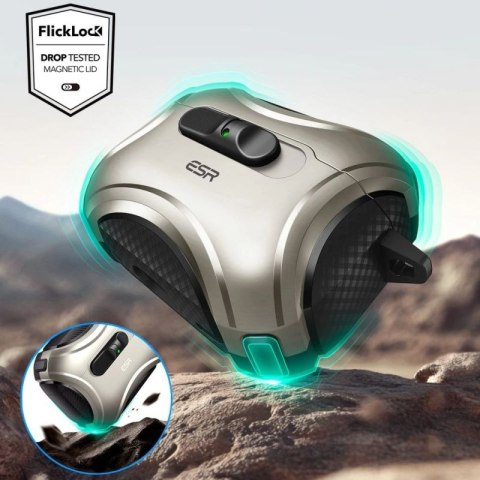 Etui ESR Cyber FlickLock MagSafe na AirPods Pro 3 - srebrne ESR