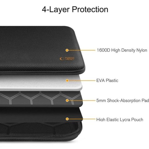 Etui Tech-Protect Hardpouch na laptopa 15-16 - czarno-pomarańczowe Tech-Protect