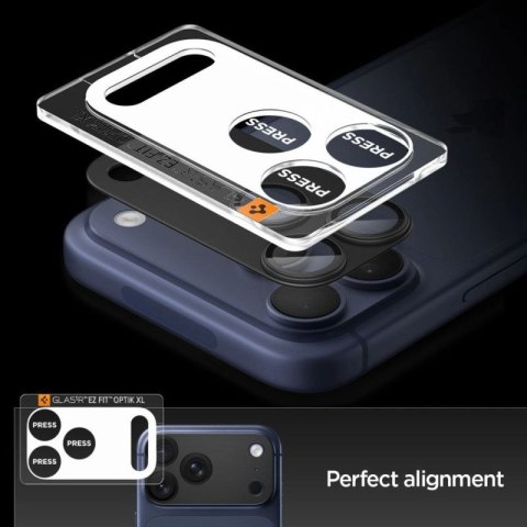 Szkło na obiektyw Spigen Optik Pro XL na iPhone 17 Pro Max - czarne Spigen