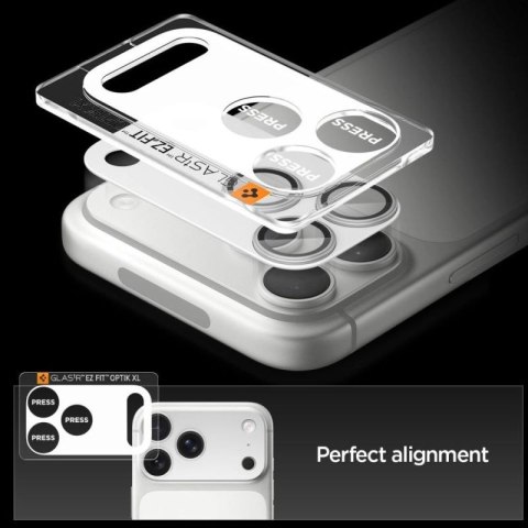 Szkło na obiektyw Spigen Optik Pro XL na iPhone 17 Pro Max - srebrne Spigen
