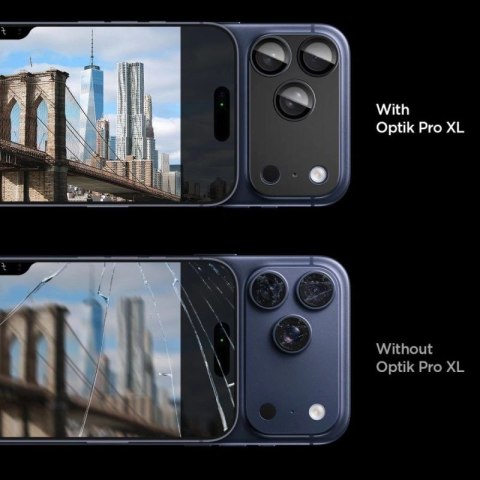 Szkło na obiektyw Spigen Optik Pro XL na iPhone 17 Pro - czarne Spigen