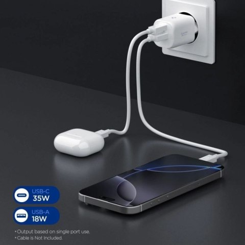 Ładowarka sieciowa Spigen Essential EE352EU USB-C / USB-A 35W - biała Spigen