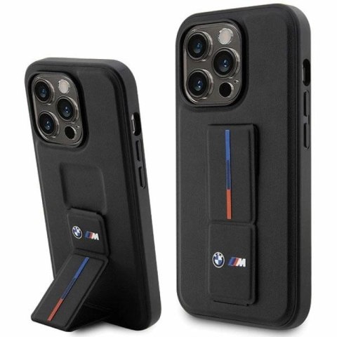 Etui BMW Grip Stand Hot Stamp iPhone 14 Pro - czarne BMW