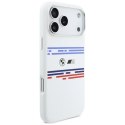Etui BMW M Silicon Horizontal Line MagSafe na iPhone 17 Pro Max- białe BMW