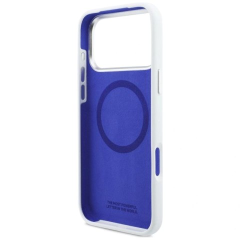 Etui BMW M Silicon Horizontal Line MagSafe na iPhone 17 Pro Max- białe BMW