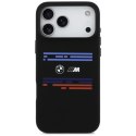 Etui BMW M Silicon Horizontal Line MagSafe na iPhone 17 Pro Max - czarne BMW