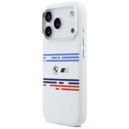 Etui BMW M Silicon Horizontal Line MagSafe na iPhone 17 Pro- białe BMW
