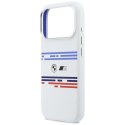 Etui BMW M Silicon Horizontal Line MagSafe na iPhone 17 Pro- białe BMW