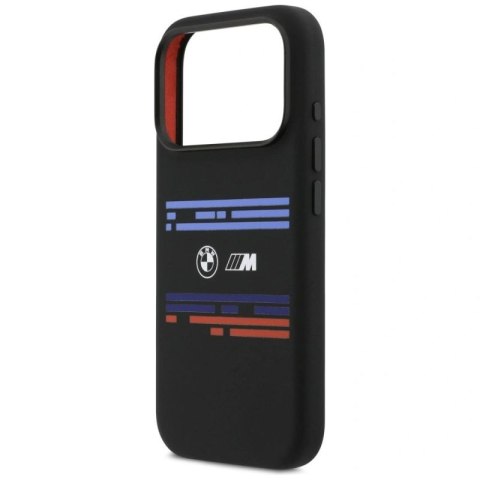 Etui BMW M Silicon Horizontal Line MagSafe na iPhone 17 Pro - czarne BMW