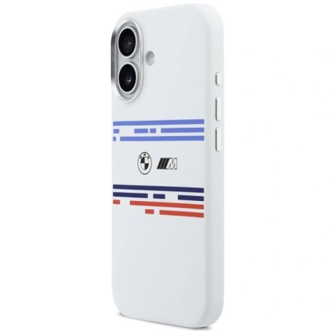 Etui BMW M Silicon Horizontal Line MagSafe na iPhone 17- białe BMW