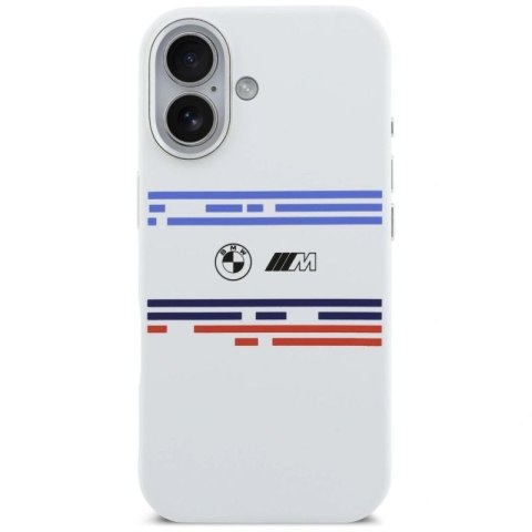 Etui BMW M Silicon Horizontal Line MagSafe na iPhone 17- białe BMW