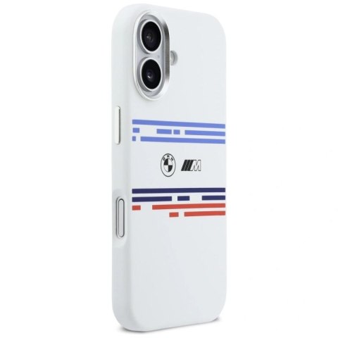 Etui BMW M Silicon Horizontal Line MagSafe na iPhone 17- białe BMW