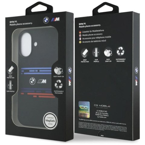 Etui BMW M Silicon Horizontal Line MagSafe na iPhone 17 - czarne BMW