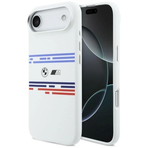 Etui BMW M Silicon Horizontal Line MagSafe na iPhone Air- białe BMW