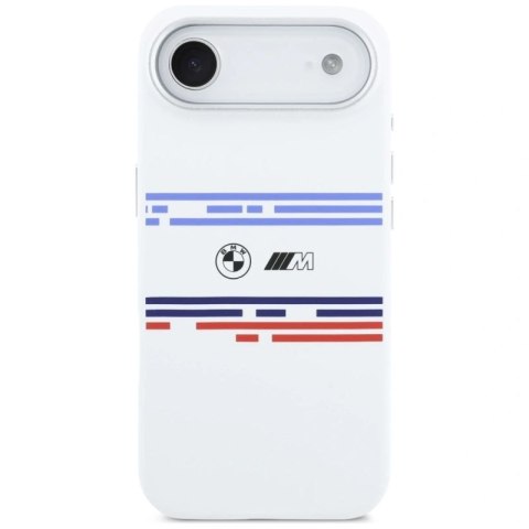 Etui BMW M Silicon Horizontal Line MagSafe na iPhone Air- białe BMW
