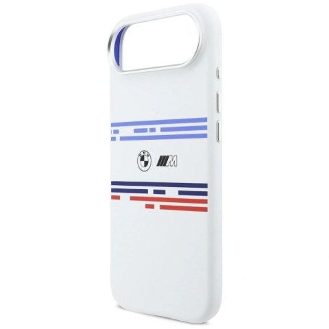 Etui BMW M Silicon Horizontal Line MagSafe na iPhone Air- białe BMW