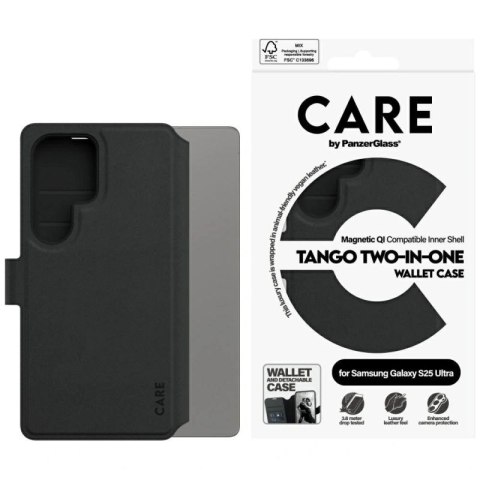 Etui CARE by PanzerGlass Feature Tango 2w1 Wallet na Samsung Galaxy S25 Ultra - czarne PanzerGlass