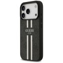 Etui Guess 4G Printed Stripes MagSafe na iPhone 17 Pro - czarne Guess