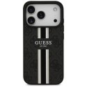 Etui Guess 4G Printed Stripes MagSafe na iPhone 17 Pro - czarne Guess