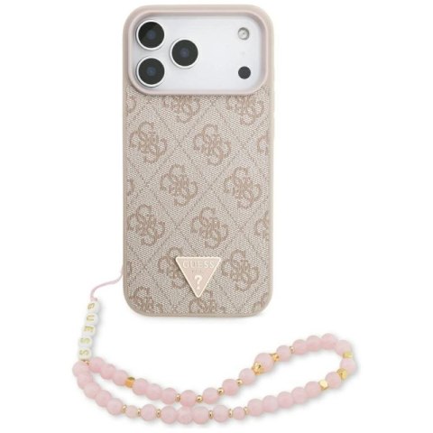 Etui Guess 4G Strap Triangle Logo MagSafe na iPhone 17 Pro Max - różowe Guess