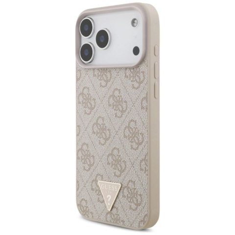 Etui Guess 4G Strap Triangle Logo MagSafe na iPhone 17 Pro Max - różowe Guess