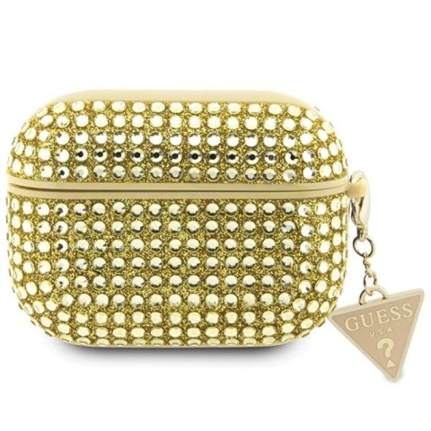 Etui Guess Rhinestone Triangle na AirPods Pro 2 (2022/2023) - złote Guess