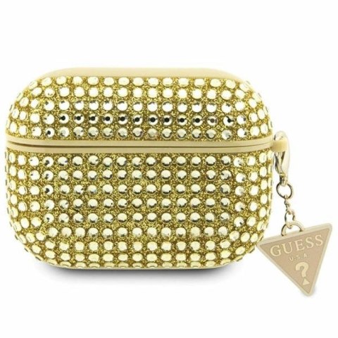 Etui Guess Rhinestone Triangle na AirPods Pro - złote Guess