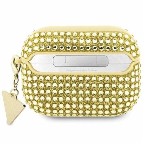 Etui Guess Rhinestone Triangle na AirPods Pro - złote Guess