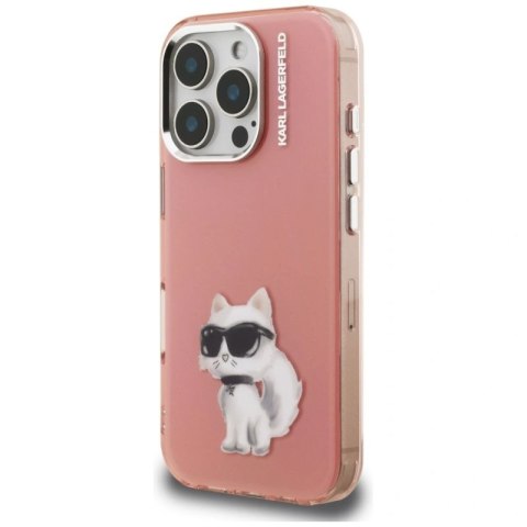 Etui Karl Lagerfeld IML Aquarelle Choupette & Logo na iPhone 16 Pro - różowe Karl Lagerfeld